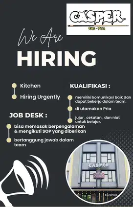 We are hiring for COOK KITCHEN