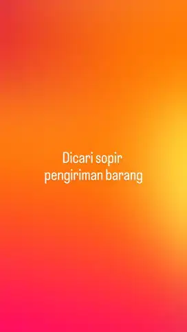 Dicari sopir pengiriman barang