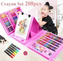 Art set 208 pcs crayon alat melukis gambar