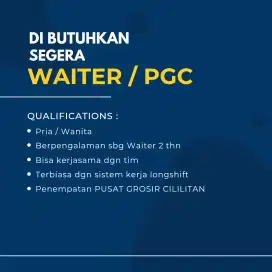 di butuh kan kasir dan Waiter