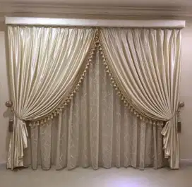 Jual tirai jendela gordyn hordeng gorden wallpaper dinding rollblind v