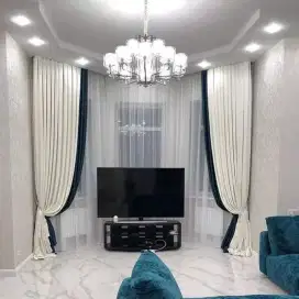 Jual tirai jendela gordyn hordeng gorden wallpaper dinding rollblind v