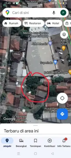 Tanah kebun 3083m² girik samping belakang Supermarket Superindo Cikeas