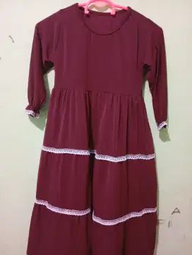 Gamis Anak warna maroon