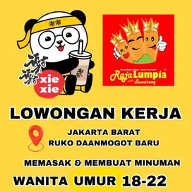 LOWONGAN PEKERJAAN WANITA USIA MAX 22 TAHUN, MEMASAK+MEMBUAT MINUMAN