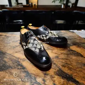 Sepatu Kulit Pantofel 43 Coach Melvin Medallion Wingtip Derby