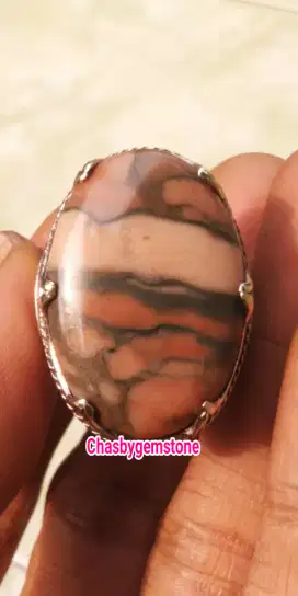 Natural Batu akik jasper serat jala-Batu akik jasper motif kendit