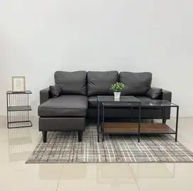 Sofa Modular Sudut Kulit - Cokelat