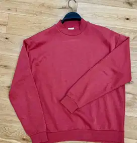 Zara mockneck weater maroon red pink fleece