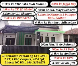 [disewakan dikontrakan] Rumah Kontrakan Utara Stadion Maguwoharjo