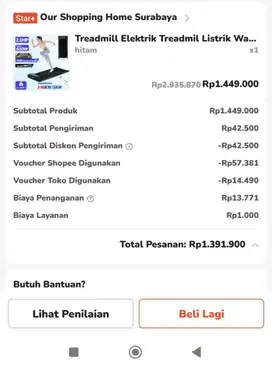 Treadmill Pad (baru beli bulan 11/2024, pindahan rumah ga bisa bawa)