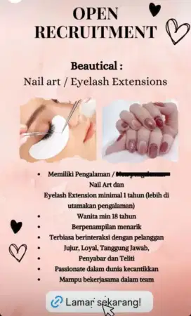 Di cari karyawati yang berpengalaman di nail art