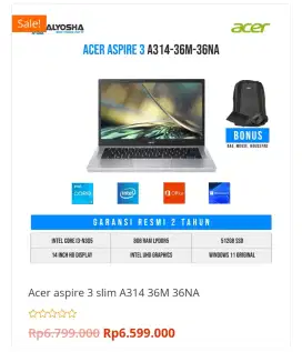 Acer Aspire 3 bisa kredit tanpa DP