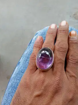 Cincin batu natural kecubung Kalimantan