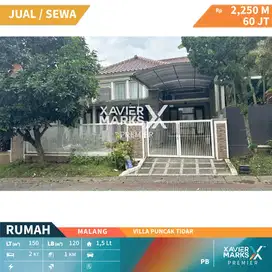 Disewakan Rumah Sewa Furnish Full 2 di Villa Puncak Tidar Malang