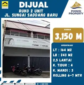 DIJUAL Ruko 2 Petak Tengah Kota di Jalan Sungai Saddang Baru