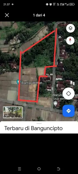 Dijual tanah SHM pekarangan di Sentolo cocok untuk pabrik perumahan