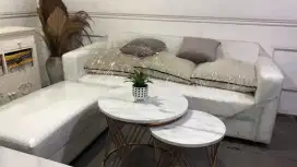 Sofa set tanpa meja warna putih barang ready