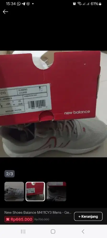 Sepatu New Balance M411CY3 Mens buy 1 get 1 t shirts