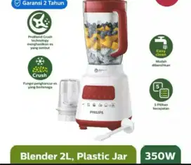 Blender Philips 2 Liter mika / plastik HR 2221 / Hr2221 Merah abu