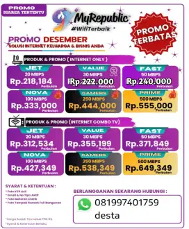 Promo harga  internet WiFi