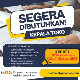 Lowongan kerja kepala toko