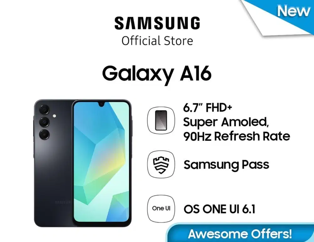 Baru...Samsung Galaxy A16 4G 8+8/256 Grs Resmi SEIN (Black,Green)