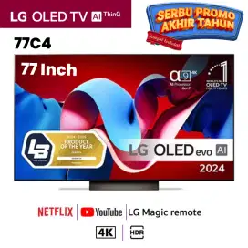 TERMURAH! LG OLED TV 4K 77 Inch - Smart TV ThinQ AI 77C4PSA NEW 2024