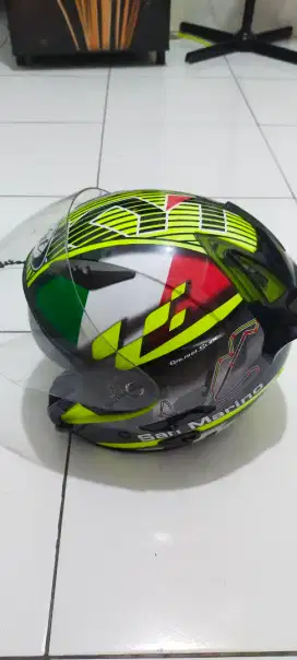 Helm KYT half face San marino galaxy slide double visor