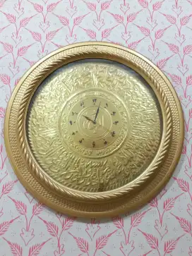 Jam Dinding Bahan Kuningan & Kayu Jati 85 x 85