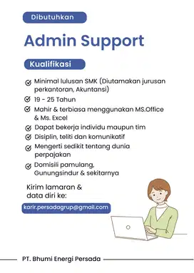 DI CARI ADMIN SUPPORT