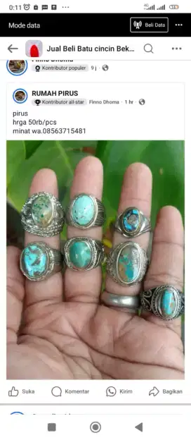 cincin batu pirus persia kantoran