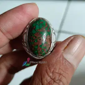 Batu Cincin Akik Permata Natural Turquoise Pirus Hijau Persia Top