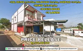 ruko 2 lantai HOOK pinggir jl.p.m noor sei ulin