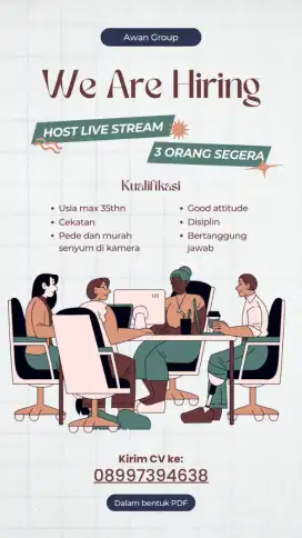 lowongan pekerjaan hostlivestreaming