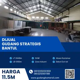 Dijual Gudang Zona Industri 2449m2,Lokasi Bantul Yogyakarta