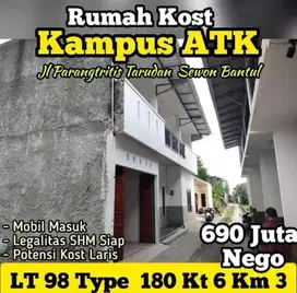 DIJUAL KOST DI TIMUR KAMPUS ISI BANTUL