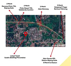 Tanah Murah Dekat Rencana Pintu Tol Desari Bojong Gede & Stasiun KRL