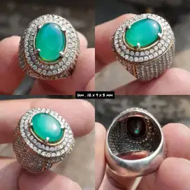 Batu akik bacan doko ring perak