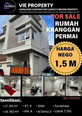 RUMAH 3LANTAI SIAP HUNI DI KRANGGAN