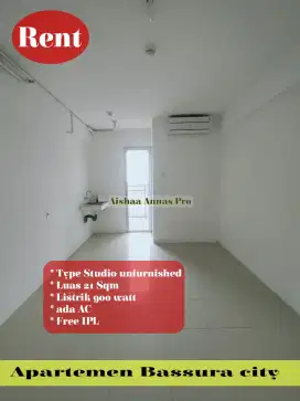 Sewa studio unfurnished sedia AC Bassura City free IPL