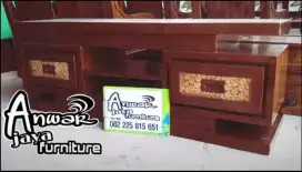 Bufet tv minimalis motif koin full kayu jati