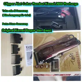 Clipper Alat Cukur Kemei 2600 Rechargeable Alat cukur rambut Cas Klipe