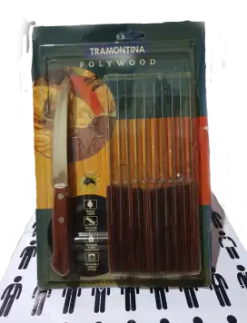 Pisau Steak Tramontina Stainless steel Gagang Kayu 12pcs(21100/075)