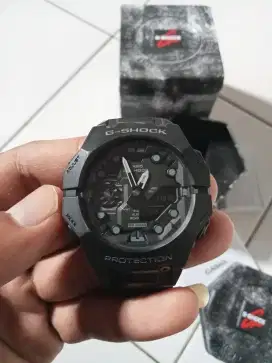 G Shock GA B001 Dial Analog Digital Tali Resin Hitam Original 100%