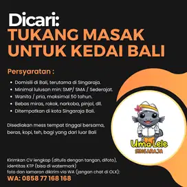 Dicari Pekerja Di Kedai / Warung Ikan Lele