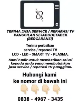 TERIMA JASA SERVICE TV PANGGILAN SEJABODETABEK