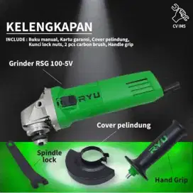 Mesin Gerinda Tangan 4 inch Ryu RSG 100-5v