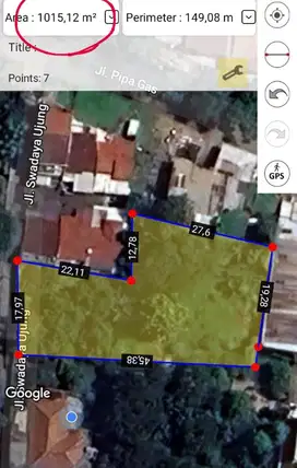 Dijual Tanah  1000m2 di jl curug agung  tanah baru beji