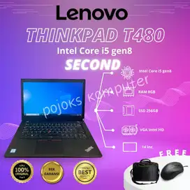 LAPTOP (LENOVO THINKPAD T480) CORE i5 GEN8 8GB SSD 256GB SECOND NB